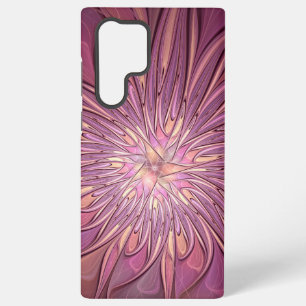 Abstrakte moderne Blumen-Fraktal-Kunst Beerentöne Samsung Galaxy Hülle