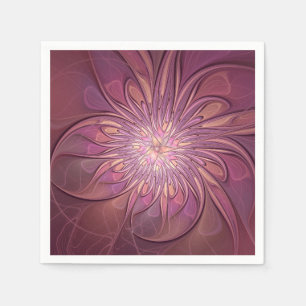 Abstrakte moderne Blumen-Fraktal-Kunst Beerentöne Serviette