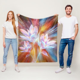 Abstrakte moderne Blumen Kunstwerk Fleecedecke