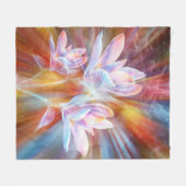 Abstrakte moderne Blumen Kunstwerk Fleecedecke (Vorderseite (Horizontal))