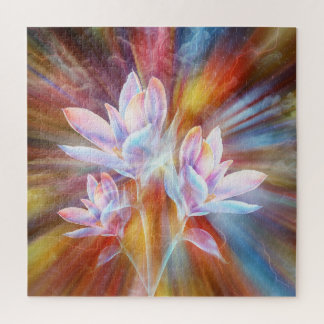 Abstrakte moderne Blumen Kunstwerk Puzzle