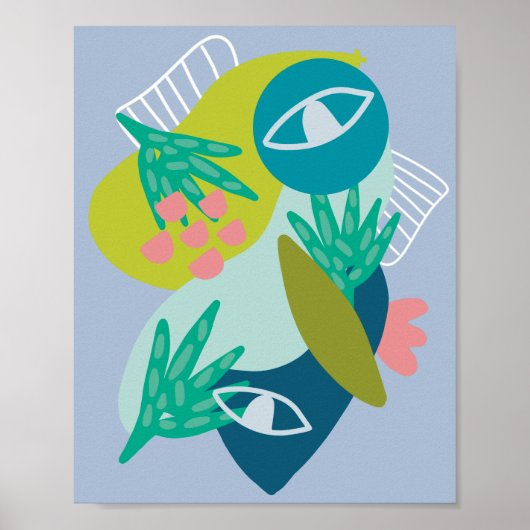 Abstrakte moderne botanische Kunst Poster (Vorne)