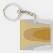 Abstrakte moderne braune Gelbtöne, graue geometris Schlüsselanhänger (Vorderseite)
