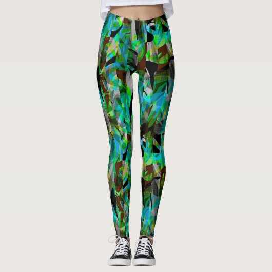 Abstrakte moderne Bürsten Leggings (Vorderseite)