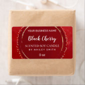 Abstrakte moderne Cherry Red Soy Candle Labels (Insitu)