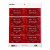 Abstrakte moderne Cherry Red Soy Candle Labels (Vorne)