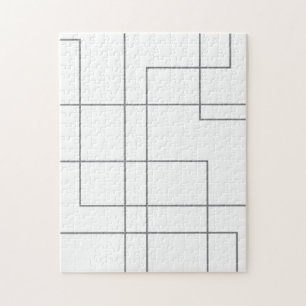 Abstrakte, moderne, einfache und minimale Linienmu Puzzle