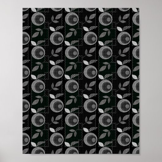 Abstrakte moderne einfarbige Apfelbäume Blätter sc Poster (Vorne)