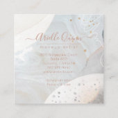 Abstrakte, moderne, erdfarbene Formen Grün Quadratische Visitenkarte (Rückseite)