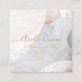 Abstrakte, moderne, erdfarbene Formen Quadratische Visitenkarte (Vorderseite)