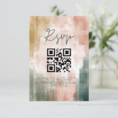 Abstrakte Moderne Fall Boho Hochzeit RSVP Karte (Stehend Vorderseite)
