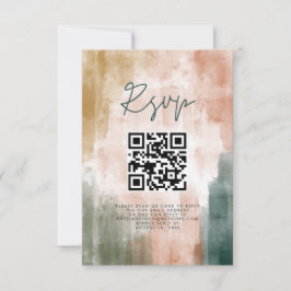 Abstrakte Moderne Fall Boho Hochzeit RSVP Karte
