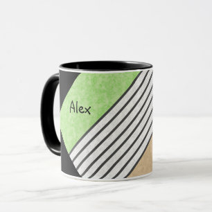 Abstrakte moderne Farben beige mintgrün weiß schwa Tasse