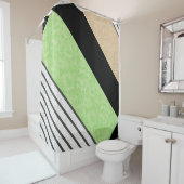 Abstrakte, moderne Farben beige minzgrün blau Duschvorhang (Beispiel)