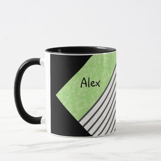 Abstrakte, moderne Farben beige minzgrün blau Tasse (Links)