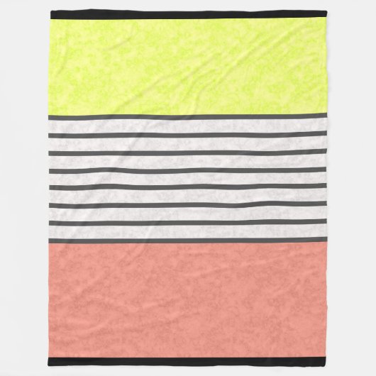 Abstrakte, moderne Farben Korallenrot, grüne Weiß Fleecedecke (Vorderseite)