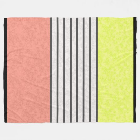 Abstrakte, moderne Farben Korallenrot, grüne Weiß Fleecedecke (Vorderseite (Horizontal))