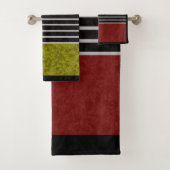 Abstrakte, moderne Farben, rot-grün, schwarz Badhandtuch Set (Insitu)