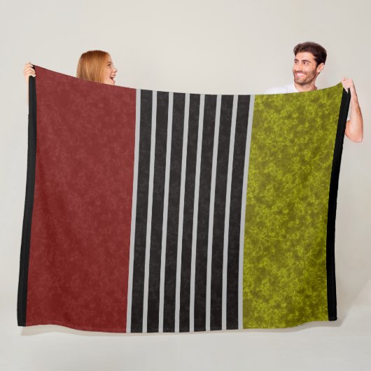 Abstrakte, moderne Farben, rot-grün, schwarz Fleecedecke (Beispiel)