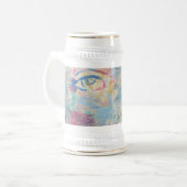 Abstrakte moderne, farbenfrohe "Extravagante" Tass Bierglas (Vorderseite Links)