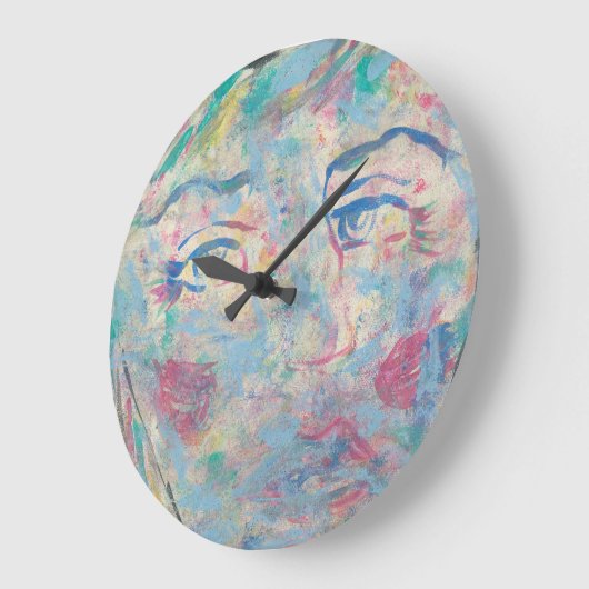 Abstrakte moderne, farbenfrohe "Extravagante" Wall Große Wanduhr (Winkel)