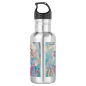 Abstrakte moderne, farbenfrohe "Extravagante" Wass Edelstahlflasche (Rückseite)
