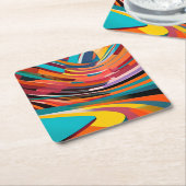 Abstrakte moderne, farbenfrohe, leuchtende Muster Rechteckiger Pappuntersetzer (angewinkelt)