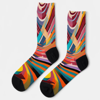 Abstrakte moderne, farbenfrohe, leuchtende Muster Socken