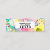 Abstrakte, moderne, farbenfrohe Splashes Mini Visitenkarte (Rückseite)