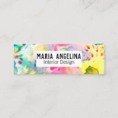 Abstrakte, moderne, farbenfrohe Splashes Mini Visitenkarte (Vorderseite)