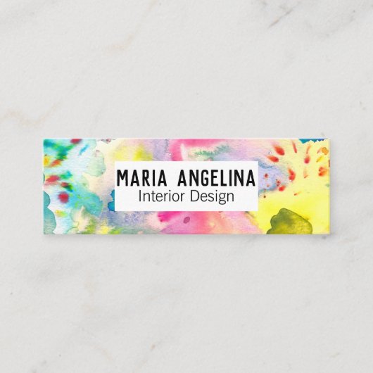 Abstrakte, moderne, farbenfrohe Splashes Mini Visitenkarte (Vorderseite)
