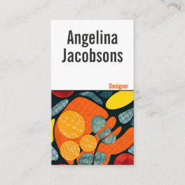 Abstrakte, moderne, farbige Typografie Visitenkarte