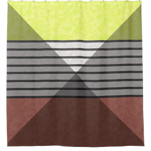 Abstrakte, moderne Farbtöne Braungelb, weißer Bl Duschvorhang (Vorderseite)