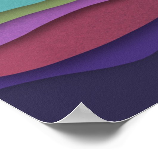 Abstrakte, moderne Farbwellen Poster (Ecke)