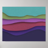 Abstrakte, moderne Farbwellen Poster (Vorne)