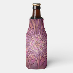Abstrakte moderne florale Fraktal-Kunst Beerfarben Flaschenkühler