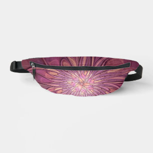 Abstrakte moderne florale fraktale Kunst Beerentön Bauchtasche