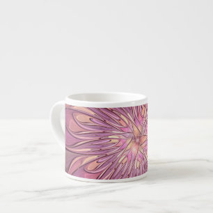 Abstrakte moderne florale fraktale Kunst Beerfarbe Espressotasse