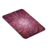 Abstrakte moderne florale fraktale Kunst Beerfarbe Magnet (Rechte Seite)