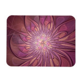 Abstrakte moderne florale fraktale Kunst Beerfarbe Magnet (Horizontal)