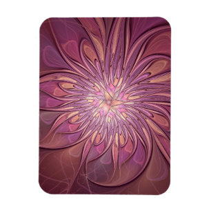 Abstrakte moderne florale fraktale Kunst Beerfarbe Magnet