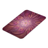 Abstrakte moderne florale fraktale Kunst Beerfarbe Magnet (Linke Seite)