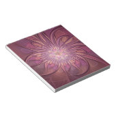 Abstrakte moderne florale fraktale Kunst Beerfarbe Notizblock (angewinkelt)