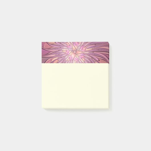 Abstrakte moderne florale fraktale Kunst Beerfarbe Post-it Klebezettel (Vorderseite)