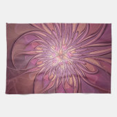 Abstrakte moderne florale fraktale Kunst Beeriefar Geschirrtuch (Horizontal)