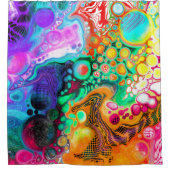 Abstrakte, moderne Fluid Art Duschvorhang (Vorderseite)