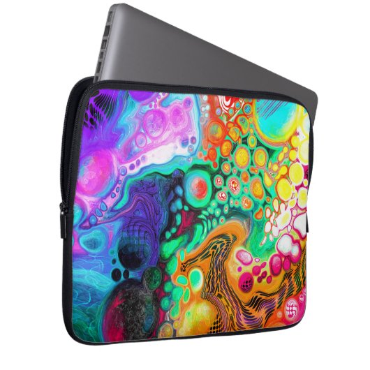 Abstrakte, moderne Fluid Art Laptopschutzhülle (Vorne Rechts)