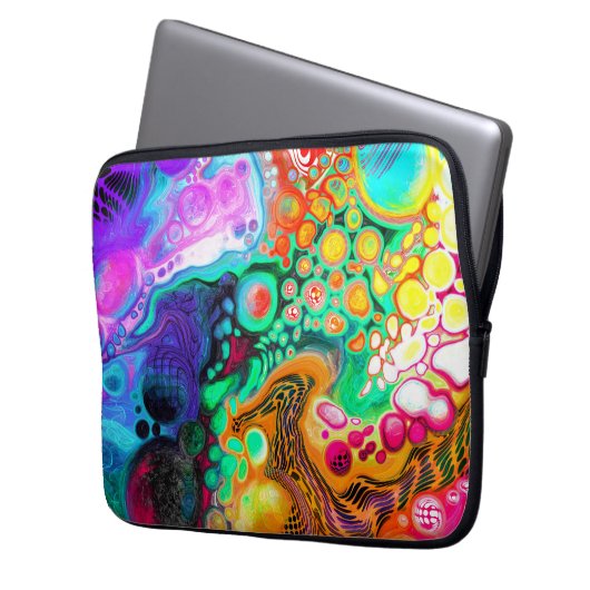 Abstrakte, moderne Fluid Art Laptopschutzhülle (Vorderseite Links)