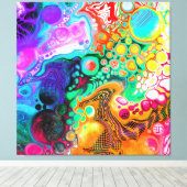 Abstrakte, moderne Fluid Art Leinwanddruck (Insitu (Holzboden))