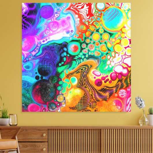 Abstrakte, moderne Fluid Art Leinwanddruck (Insitu (Wohnzimmer))